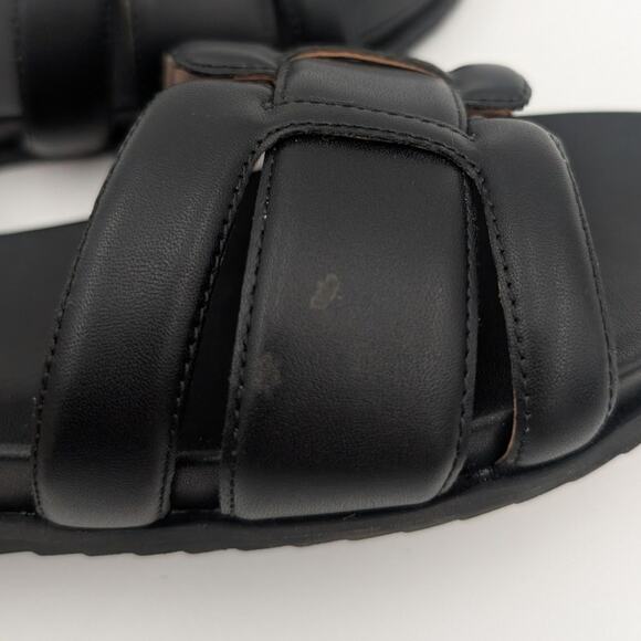 Linea Paolo Rosalie Open Toe Flat Sandals Women's Leather Black Size US7M EU38 - Picture 8 of 10